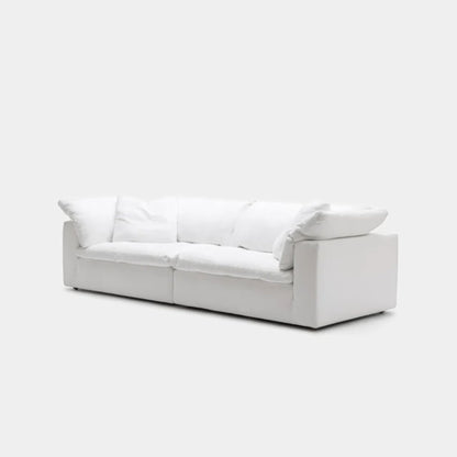 Cloud fabric 2 seat sofa white