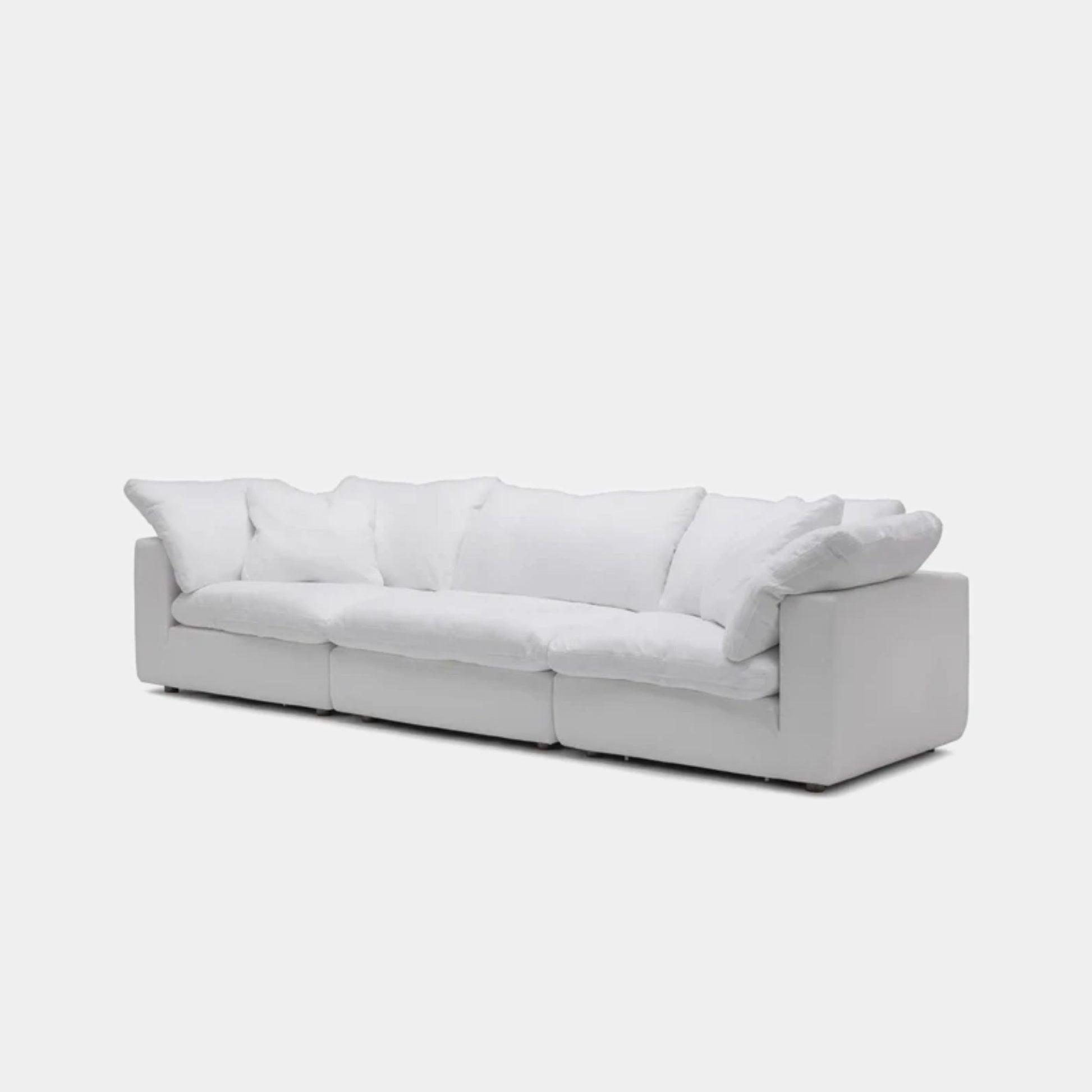 Cloud fabric 3 seat sofa white