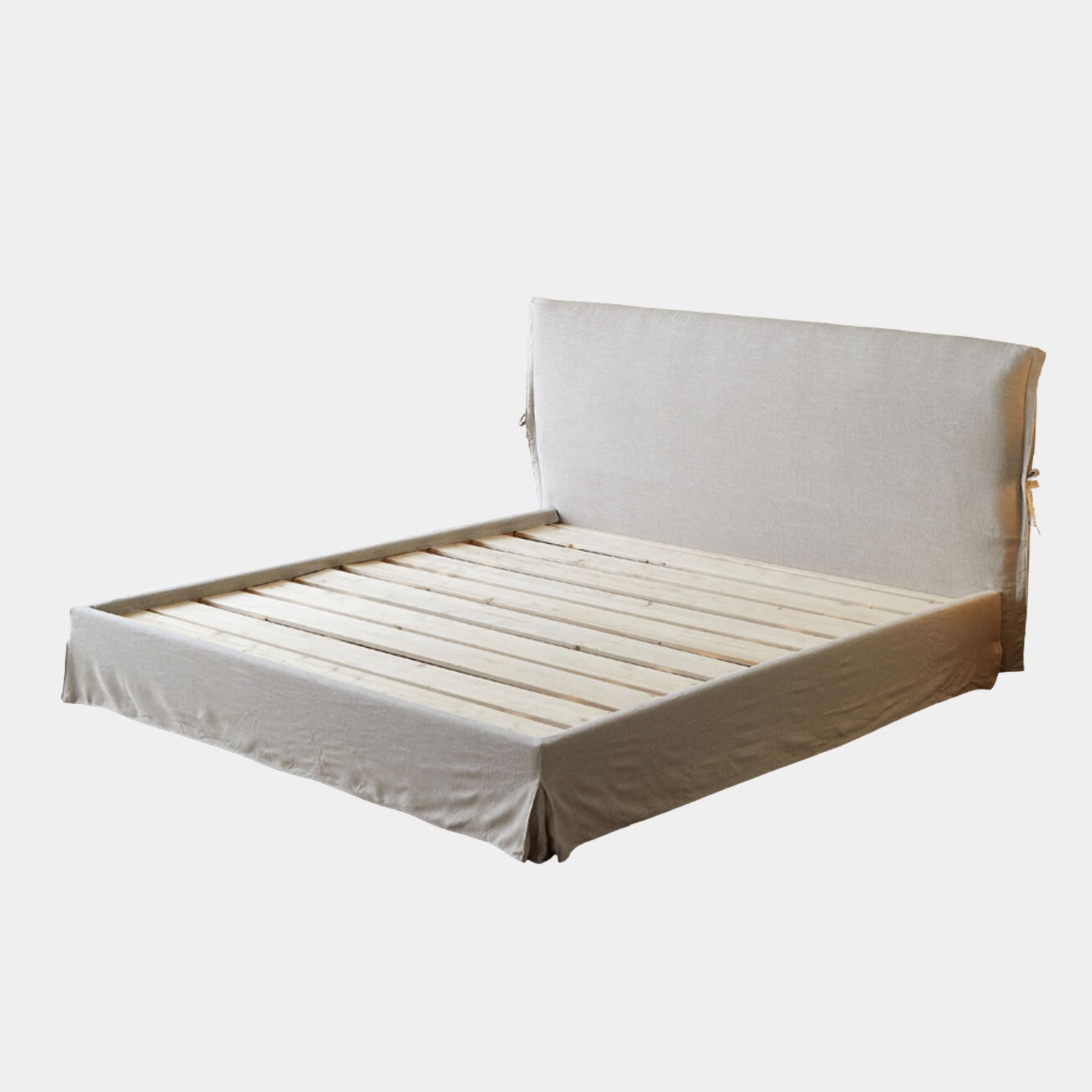 Cloud white fabric bed frame
