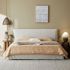 Cloud white fabric bed frame