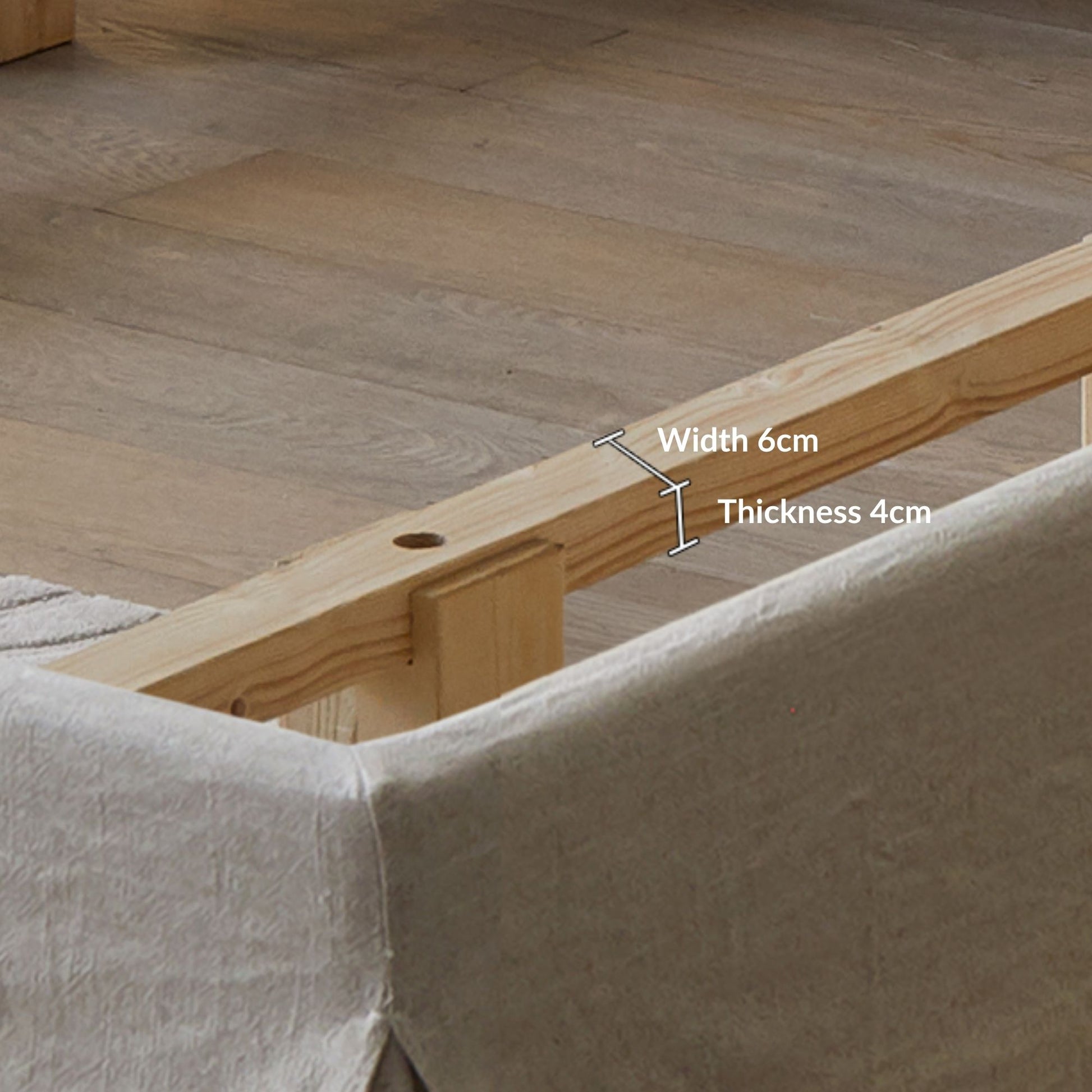 Cloud white fabric bed frame