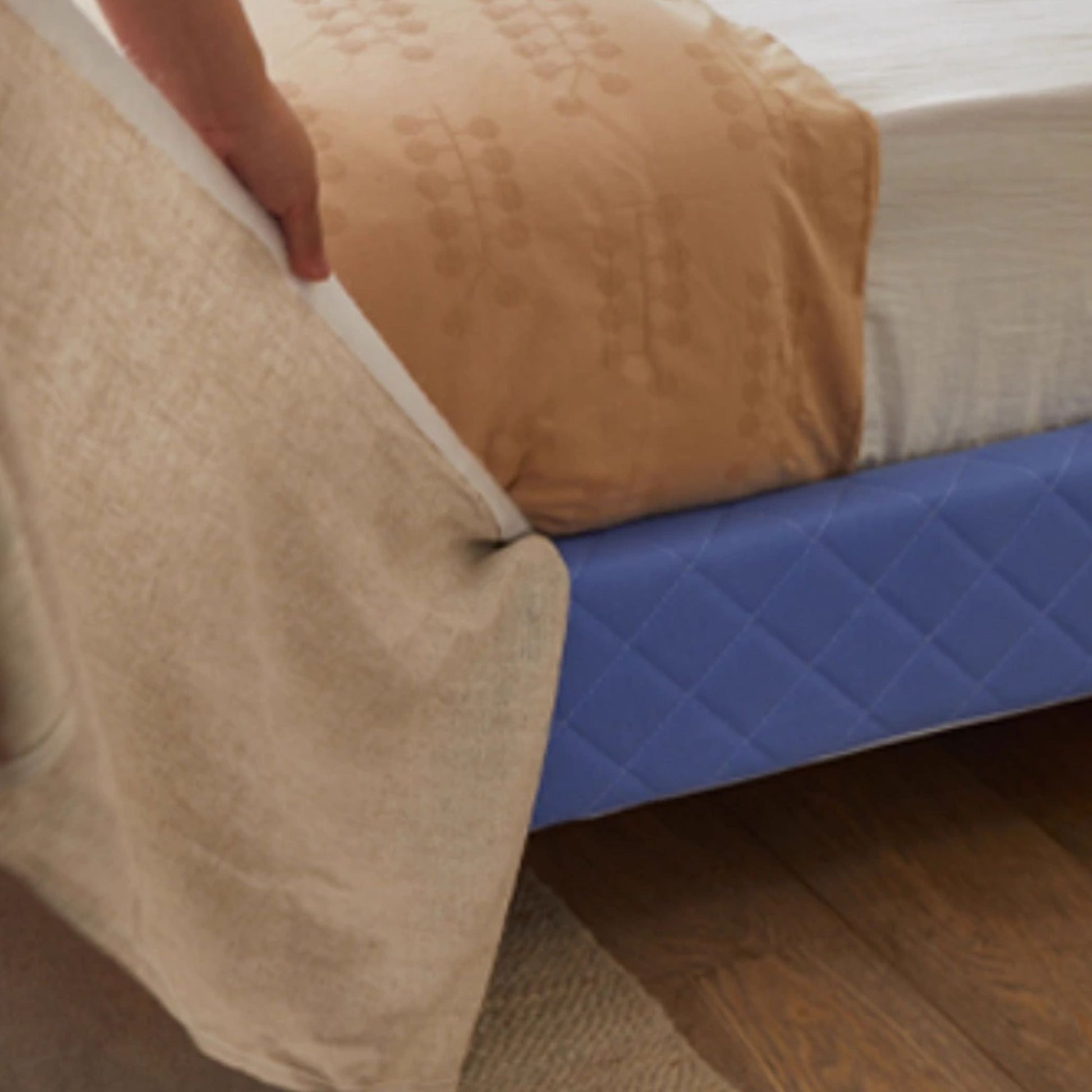 Cloud white fabric bed frame