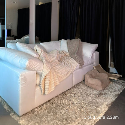 Cloud white fabric sofa delivered sample at 2.28m