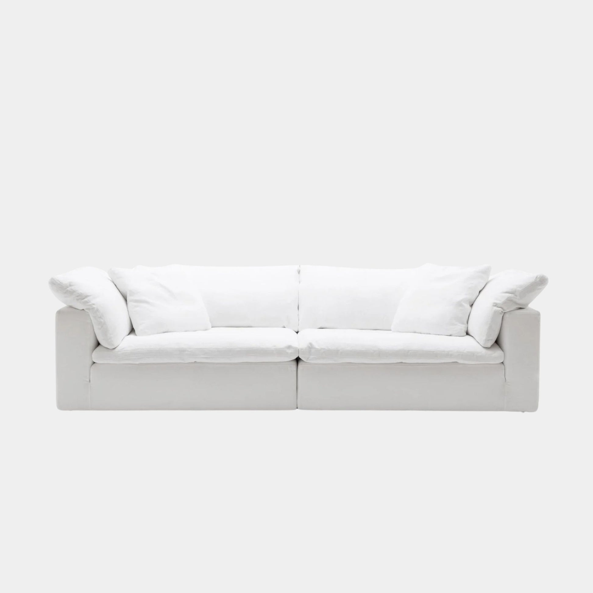 cloud fabric 2 seat sofa white