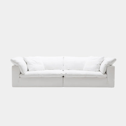 cloud fabric 2 seat sofa white