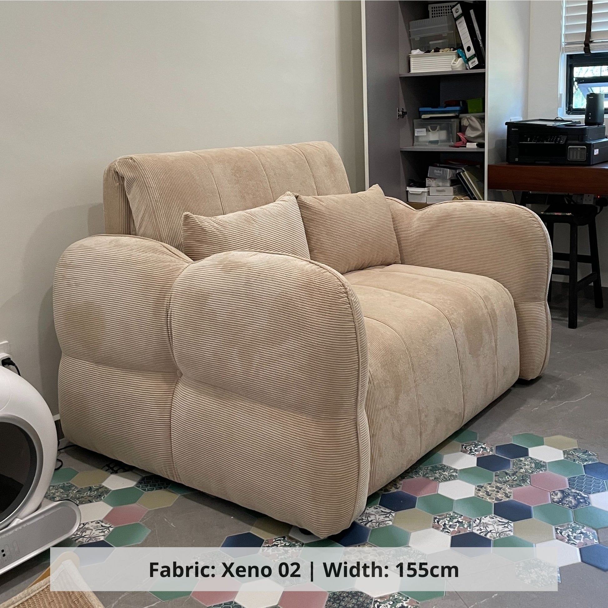Clover beige corduroy fabric electric sofa bed sample (Other)