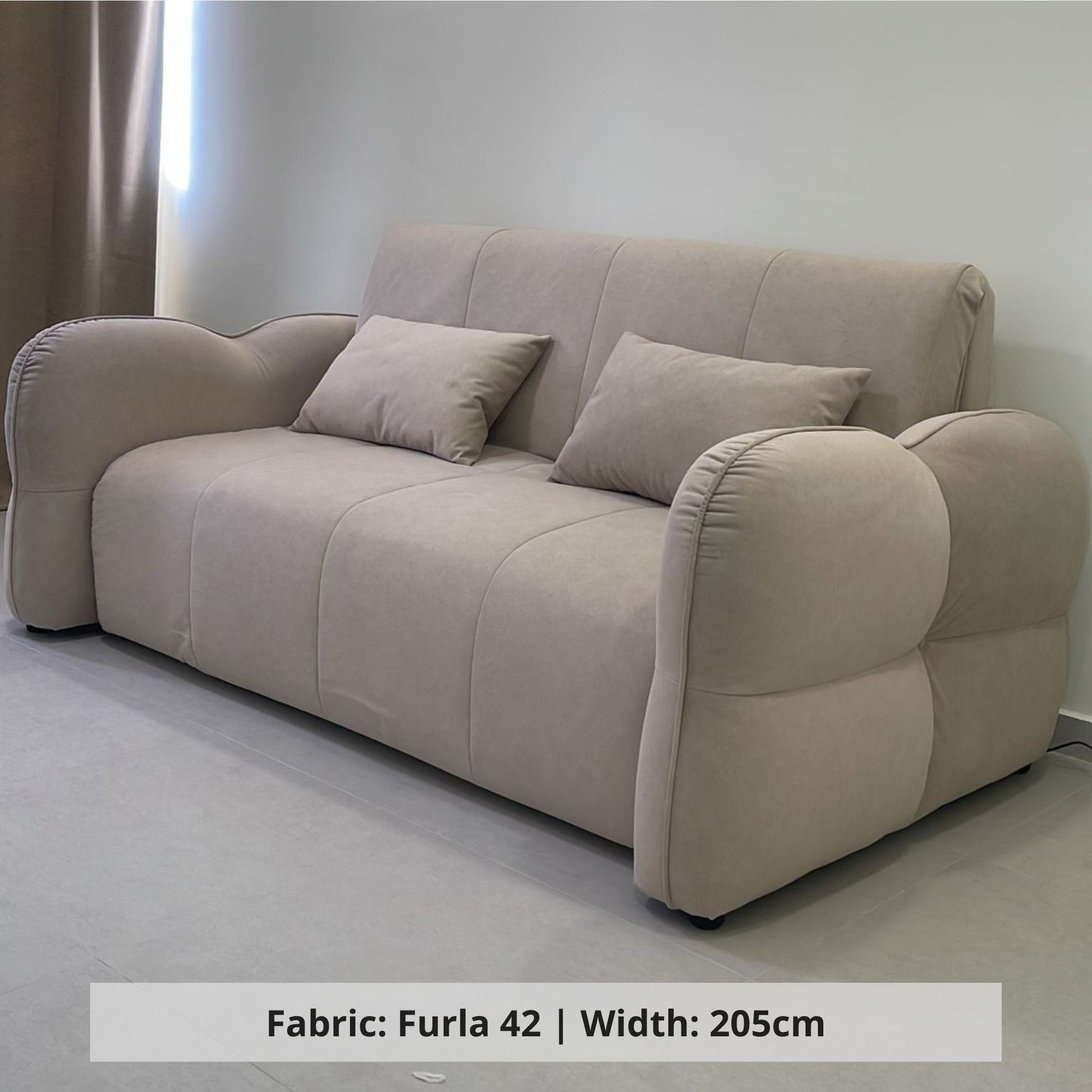 Clover 3 seater beige pet friendly fabric electric sofa bed (Other)