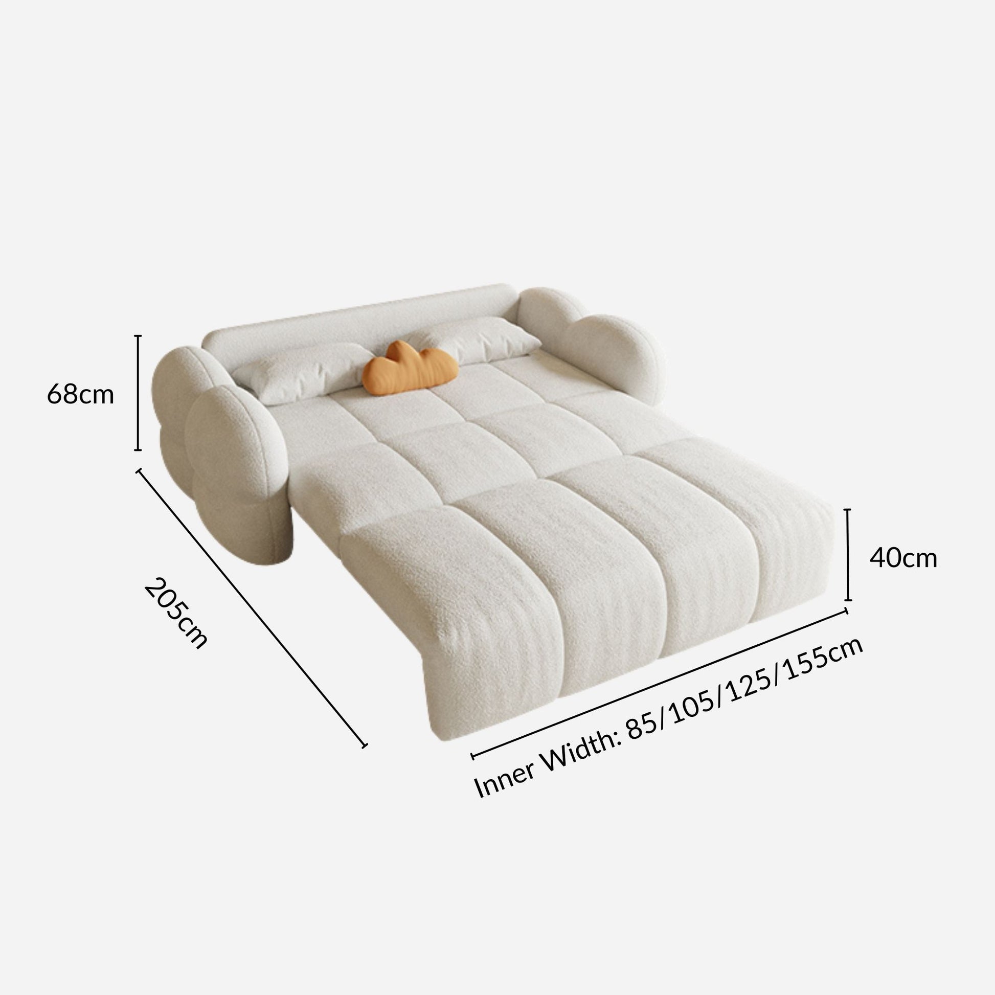 Clover white electric fabric sofa bed