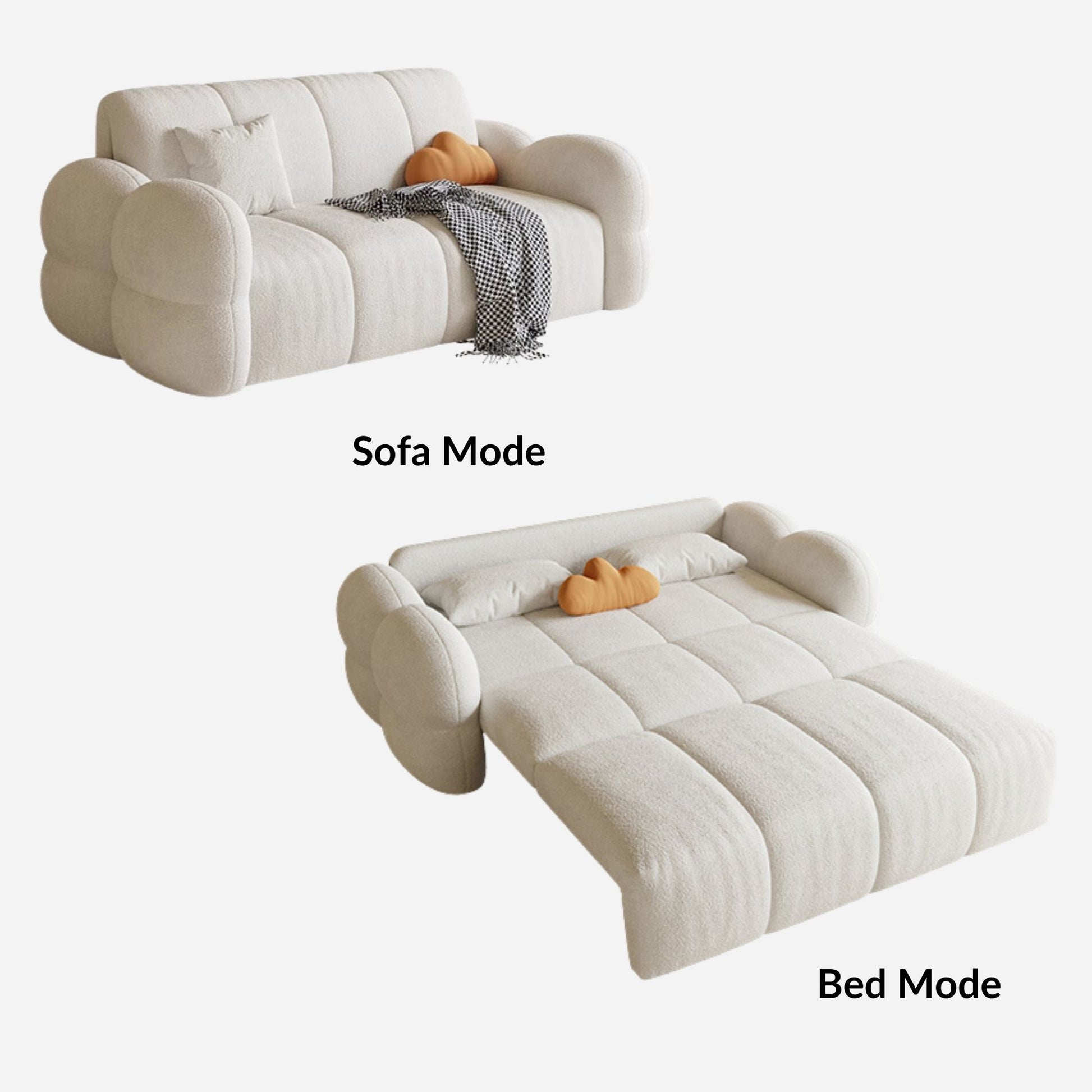 Clover white electric fabric sofa bed
