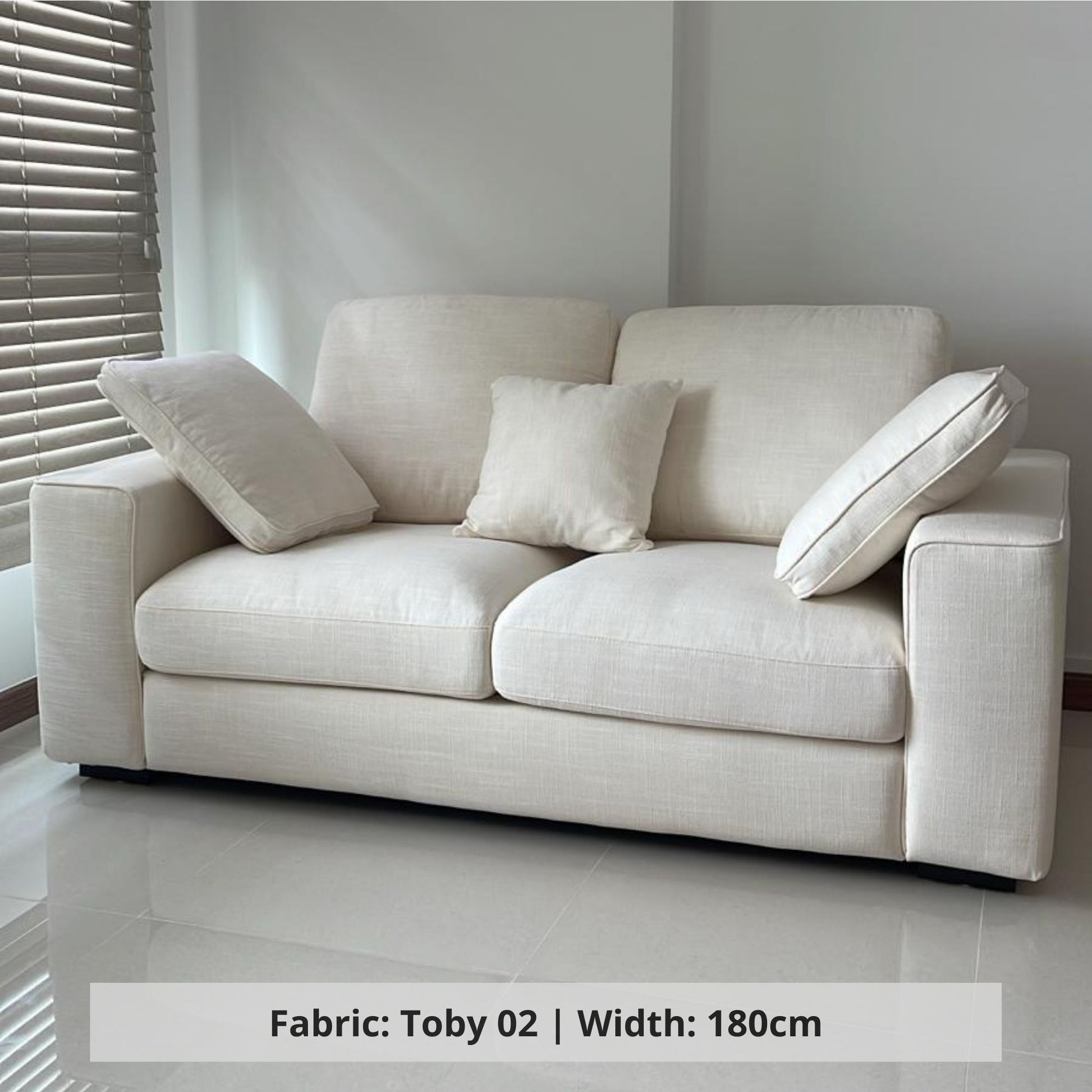 Coastal 2 seater white fabric sofa (Other)