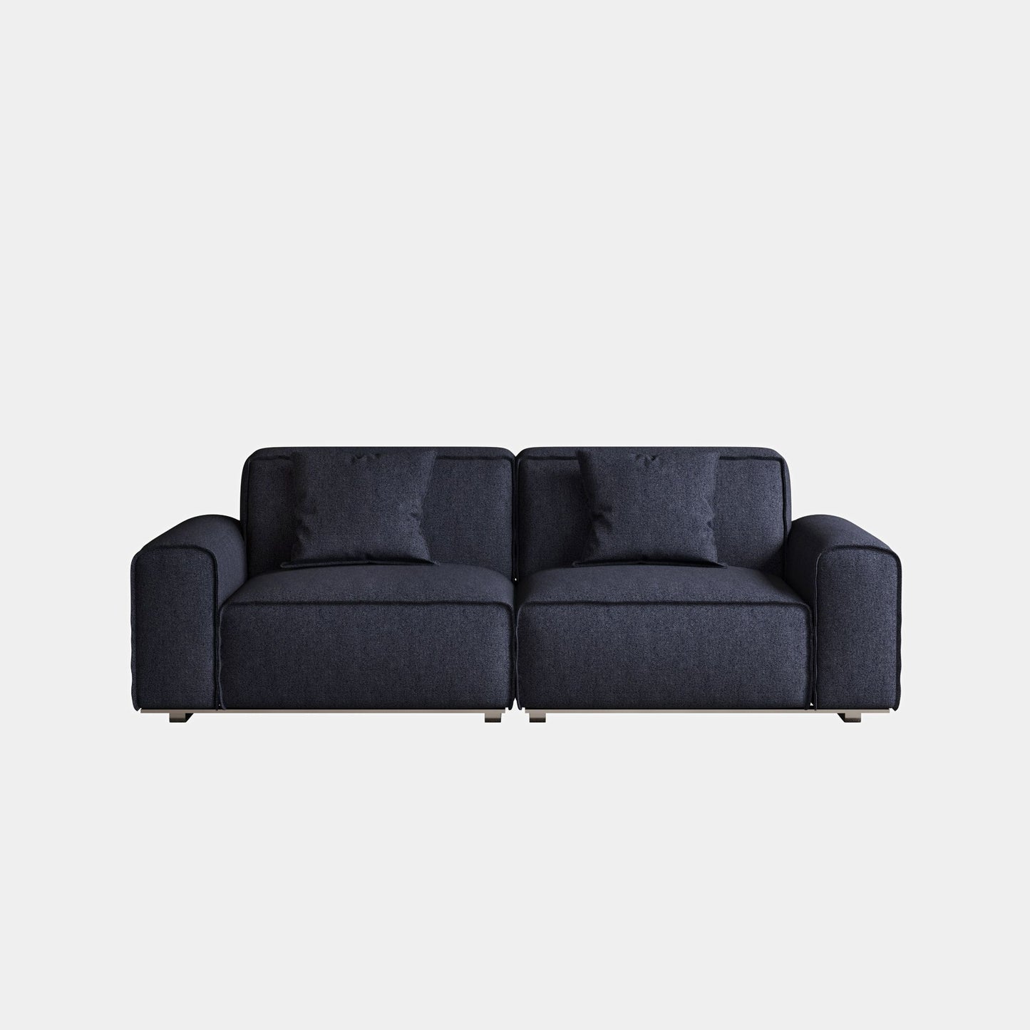 Colby dark blue polyester blend 2 seat fabric sofa