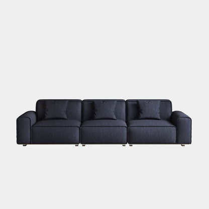 Colby dark blue polyester blend 3 seat fabric sofa