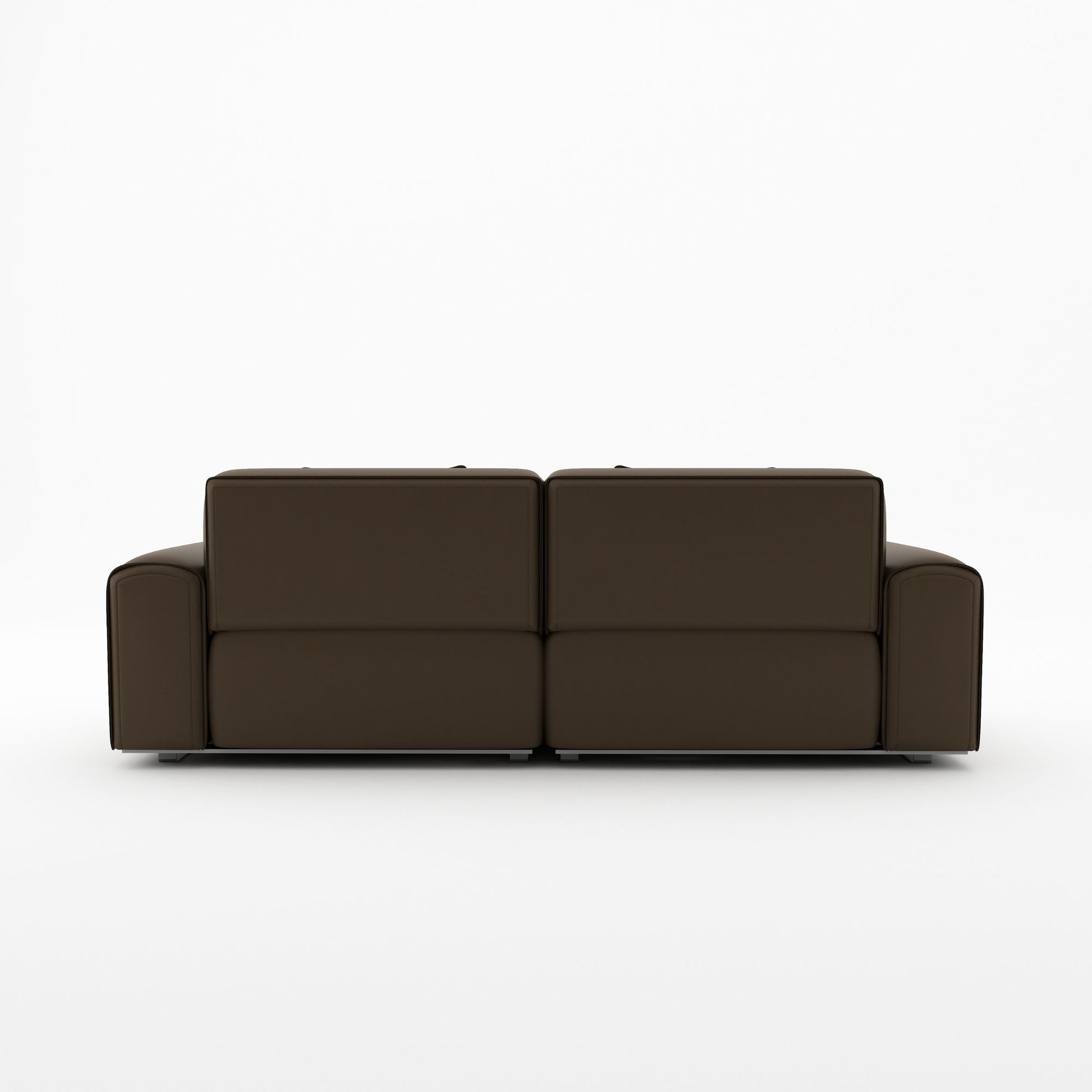 Colby dark brown top grain full leather 2 seat sofa