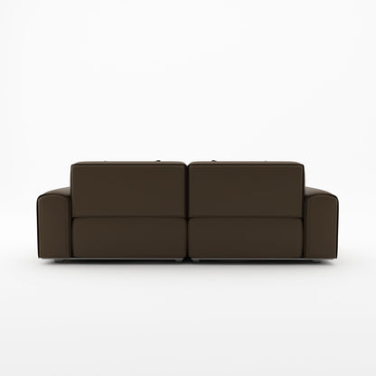 Colby dark brown top grain half leather 2 seat sofa