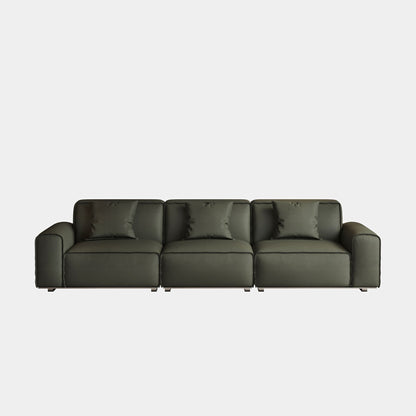 Colby dark green top grain full leather 3 seat sofa
