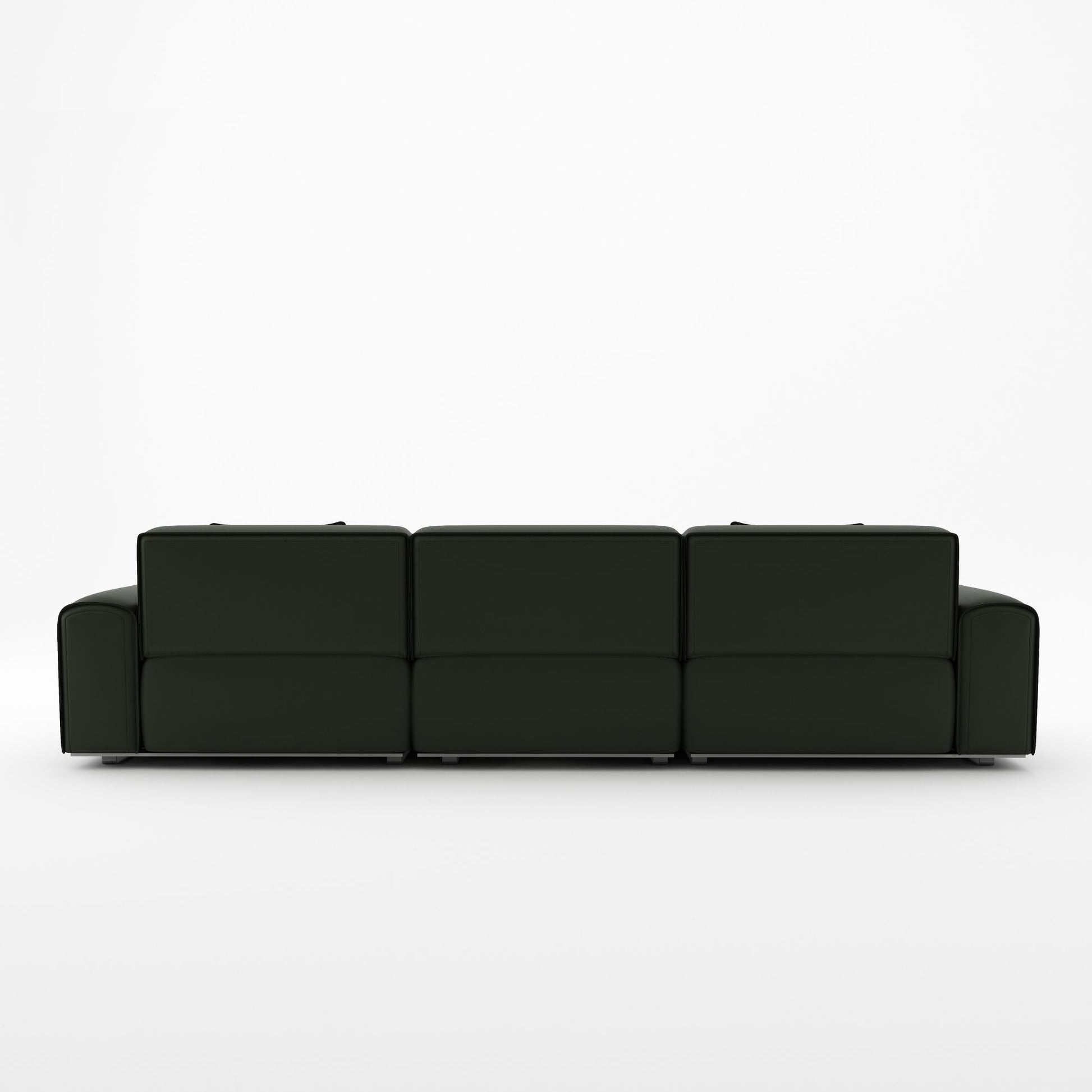 Colby dark green top grain half leather 3 seat sofa