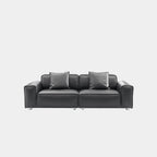 colby full leather sofa 2 seat black