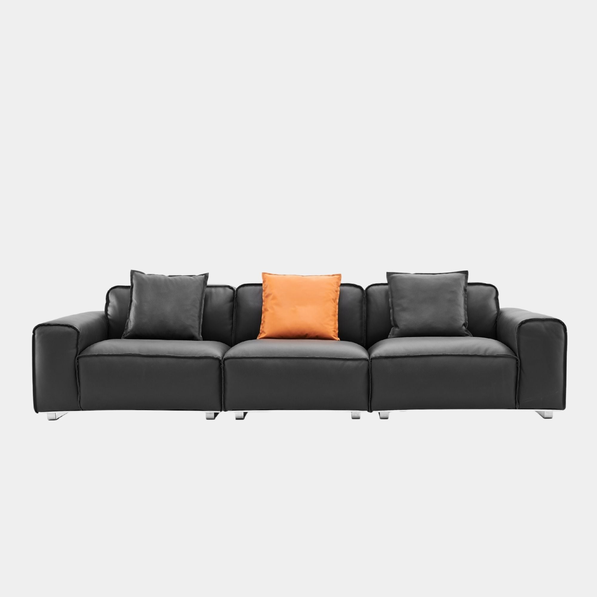 colby full leather sofa 3 seat black
