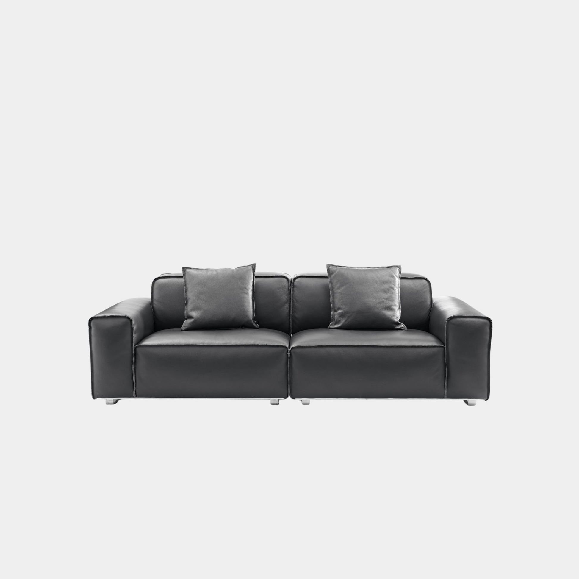 colby half leather sofa 2 seat black