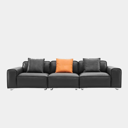 colby half leather sofa 3 seat black