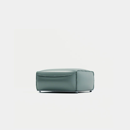 Colby leather ottoman blue