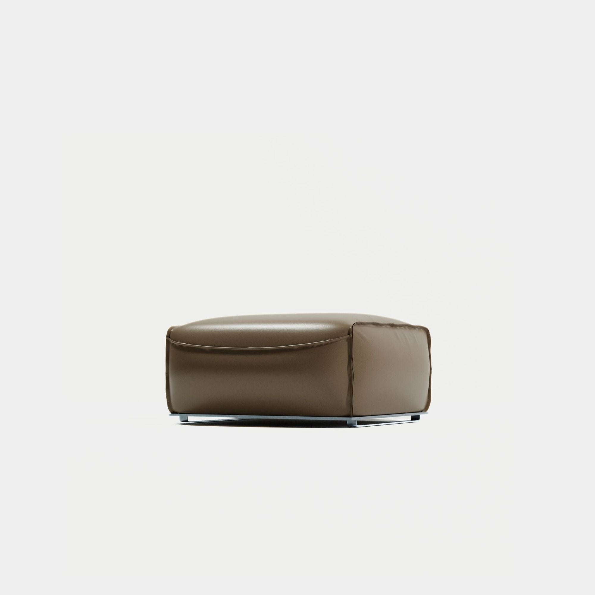 Colby leather ottoman dark brown