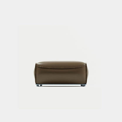 Colby leather ottoman dark brown