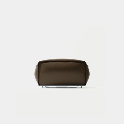 Colby leather ottoman dark brown