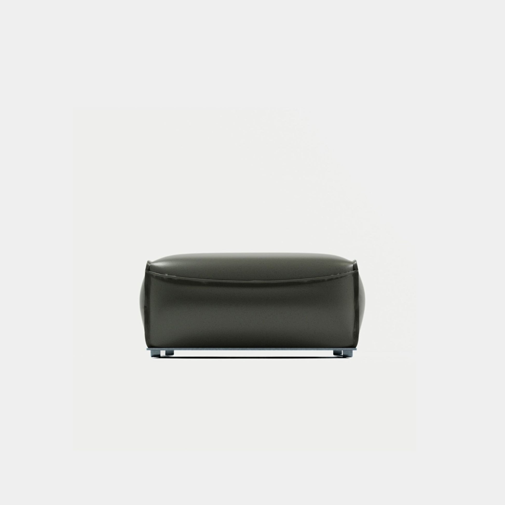 Colby leather ottoman dark green