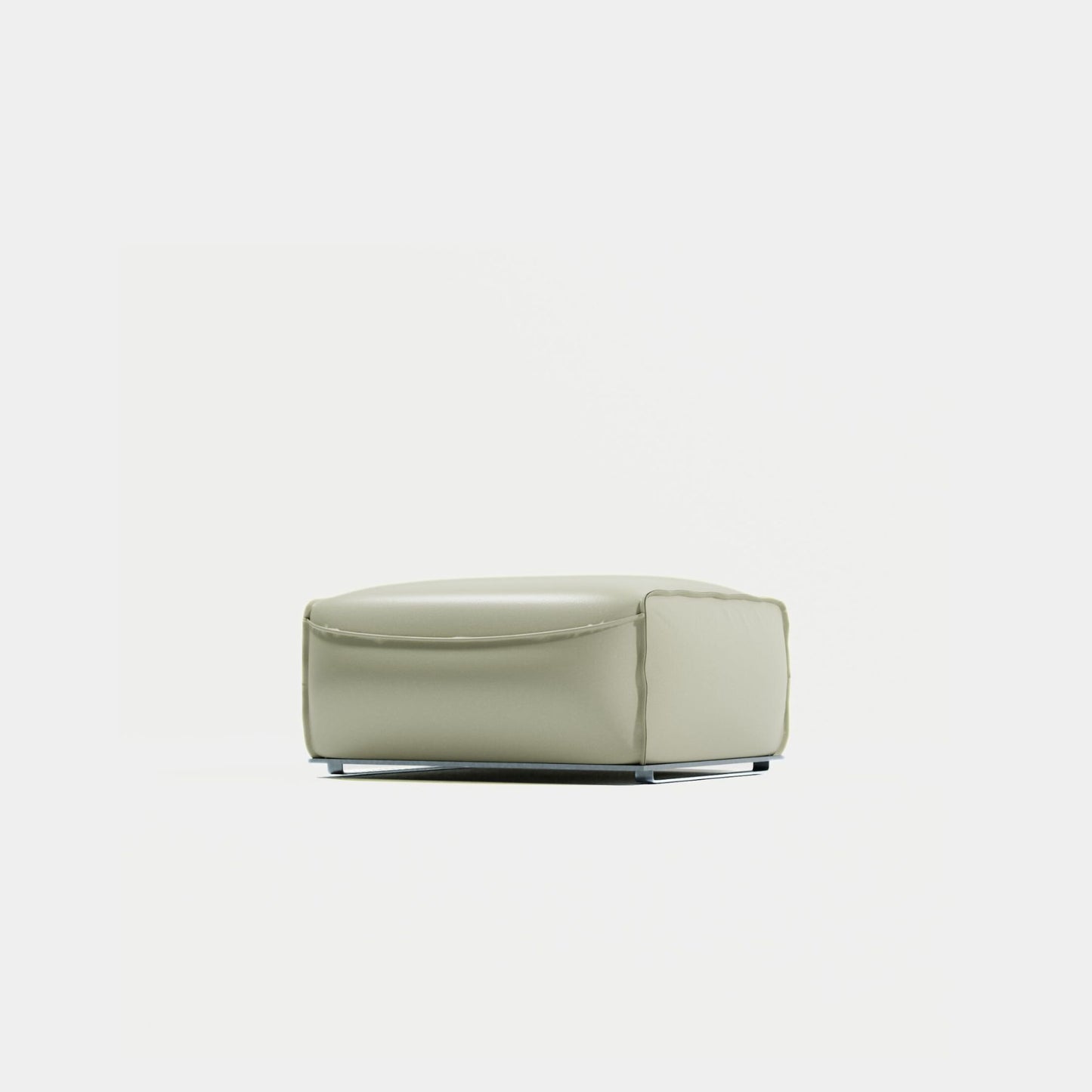 Colby leather ottoman white