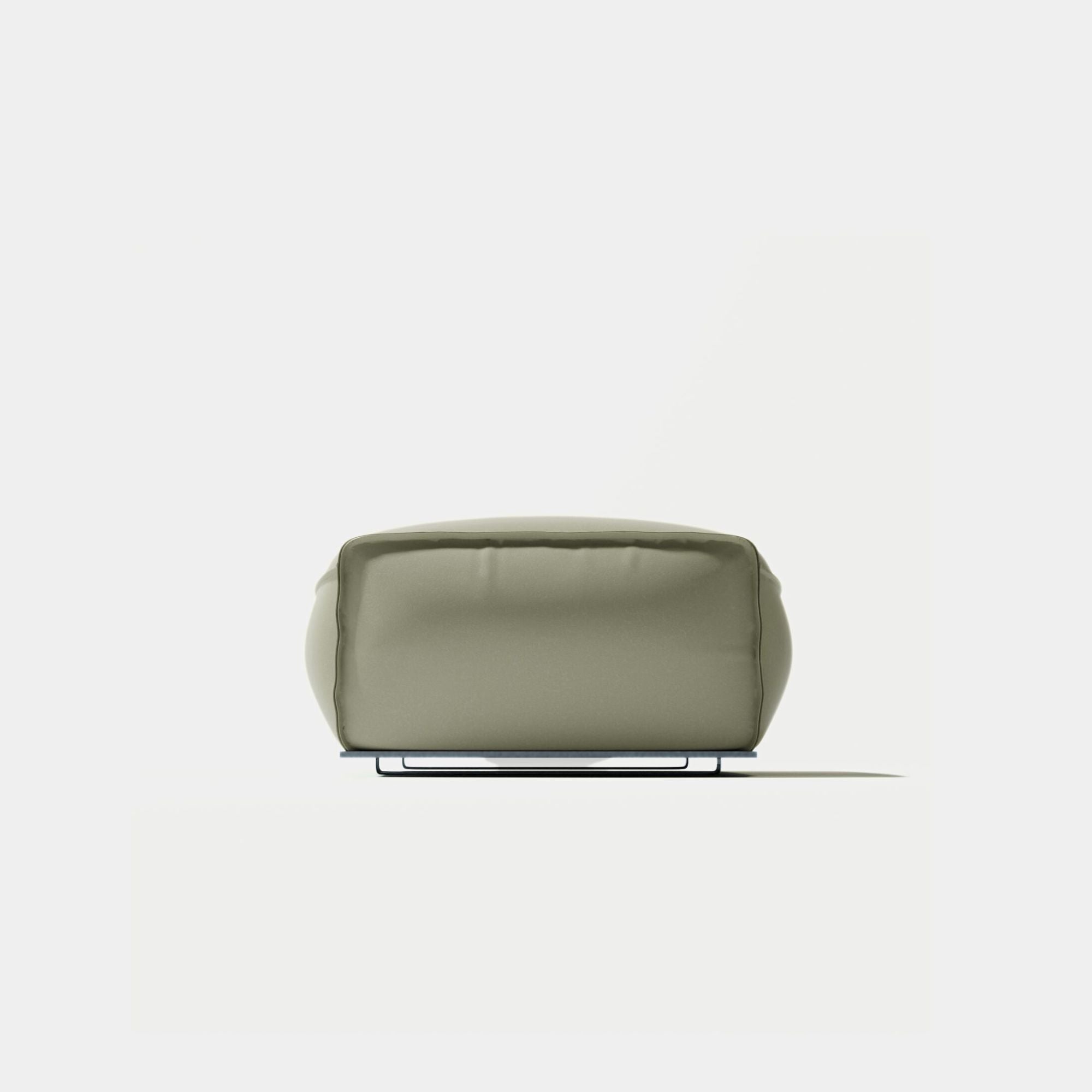 Colby leather ottoman white