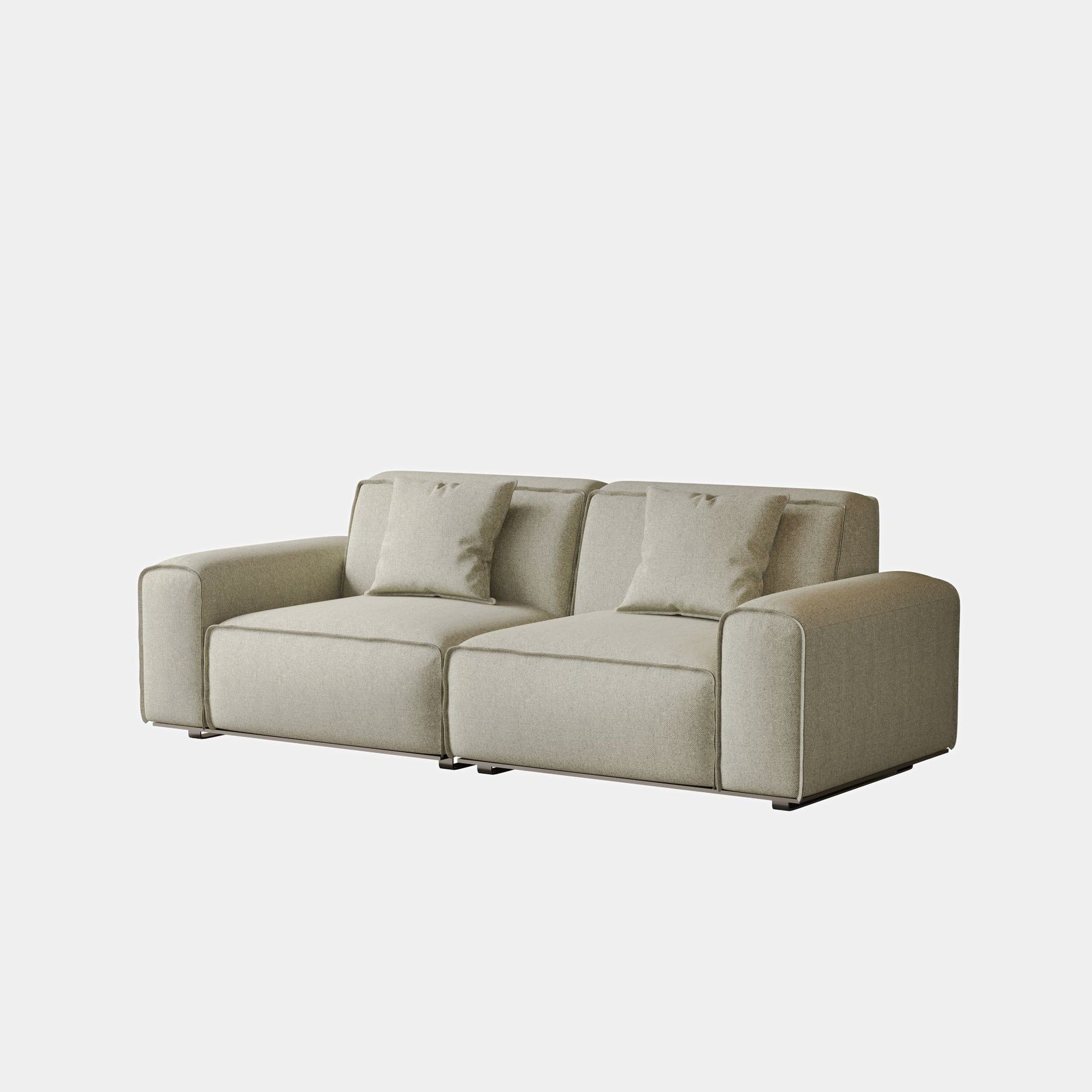 Colby white polyester blend 2 seat fabric sofa