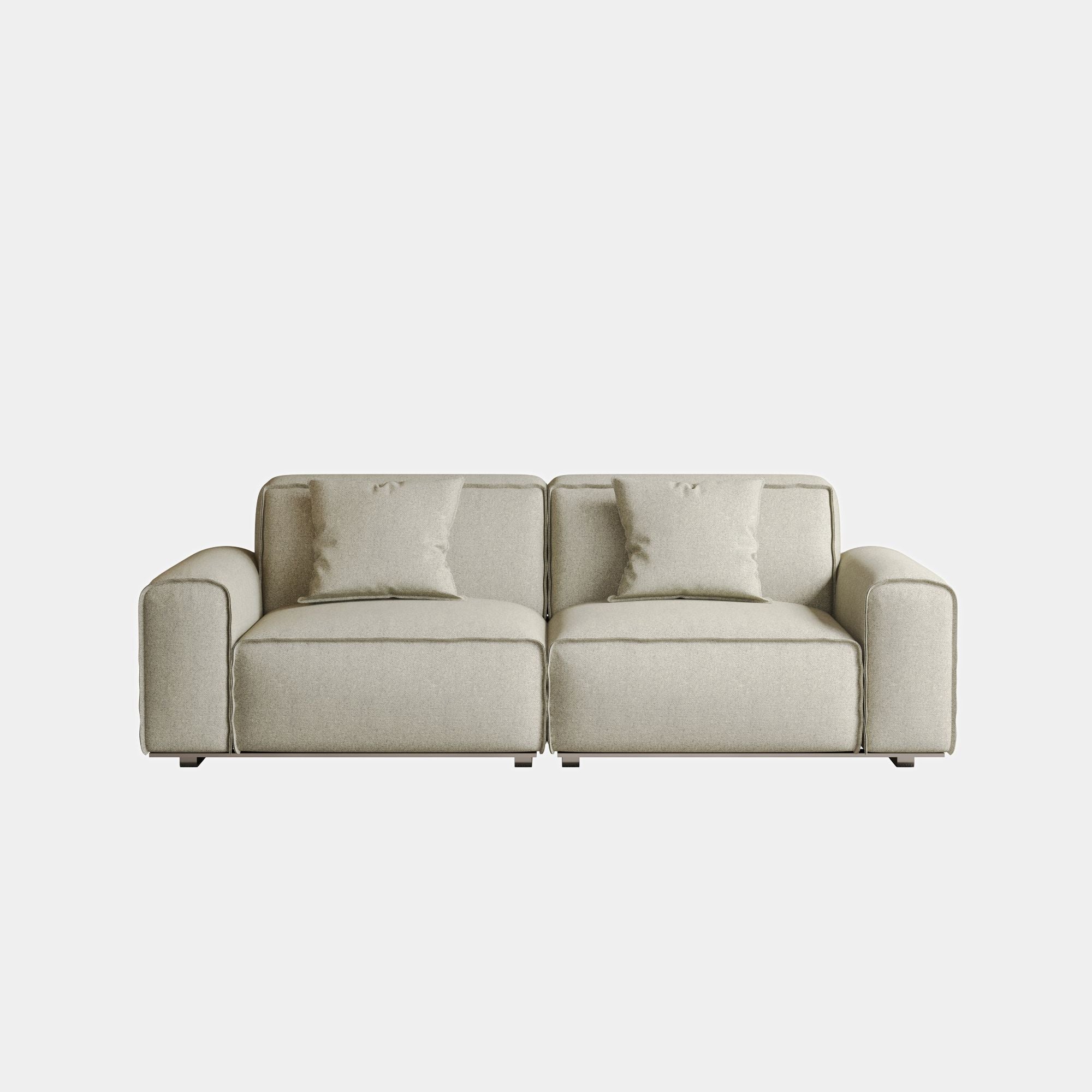 Colby white polyester blend 2 seat fabric sofa