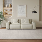 Colby white polyester blend 2 seat fabric sofa