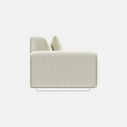 Colby white polyester blend 2 seat fabric sofa