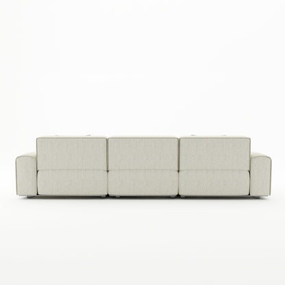 Colby white polyester blend 3 seat fabric sofa