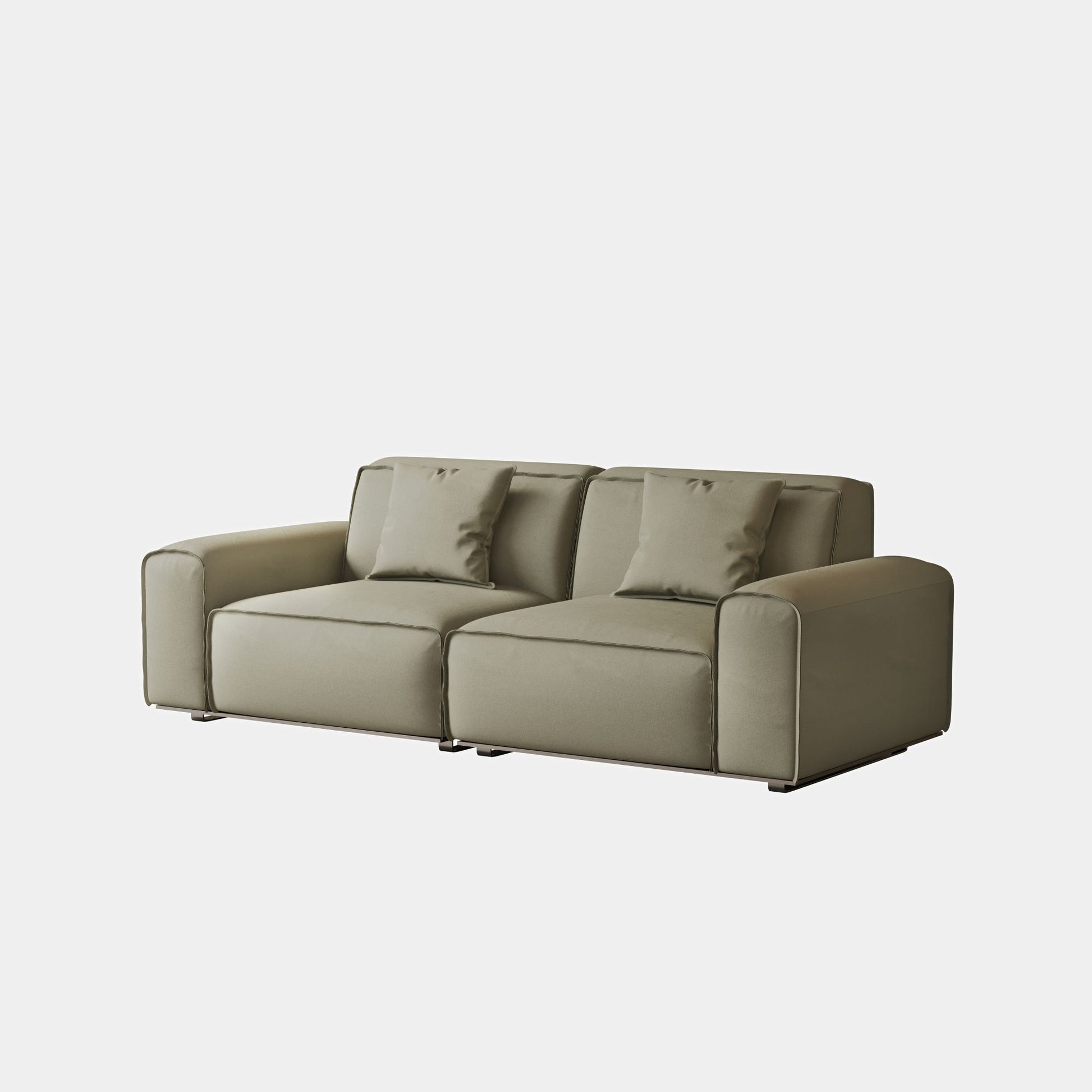 Colby white top grain full leather 2 seat sofa