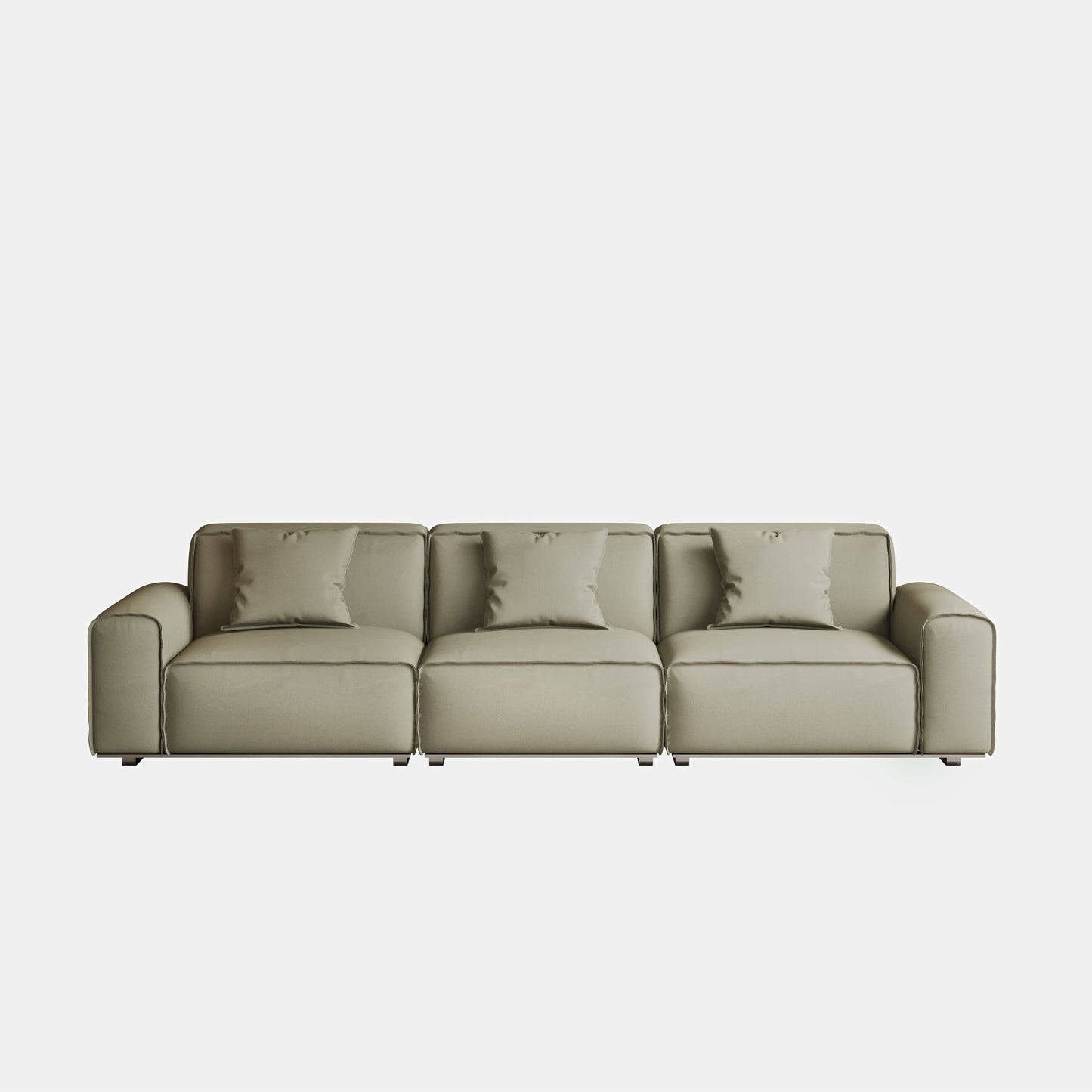 Colby white top grain full leather 3 seat sofa