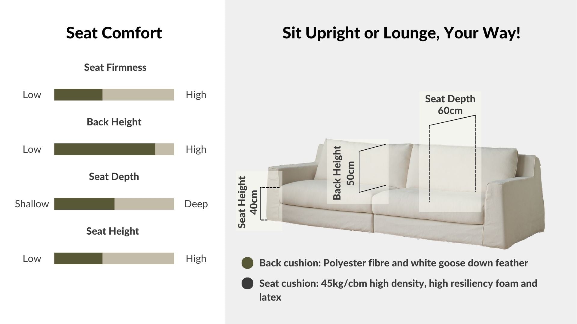 Comfort Fabric Sofa 2 4 Seater Singapore