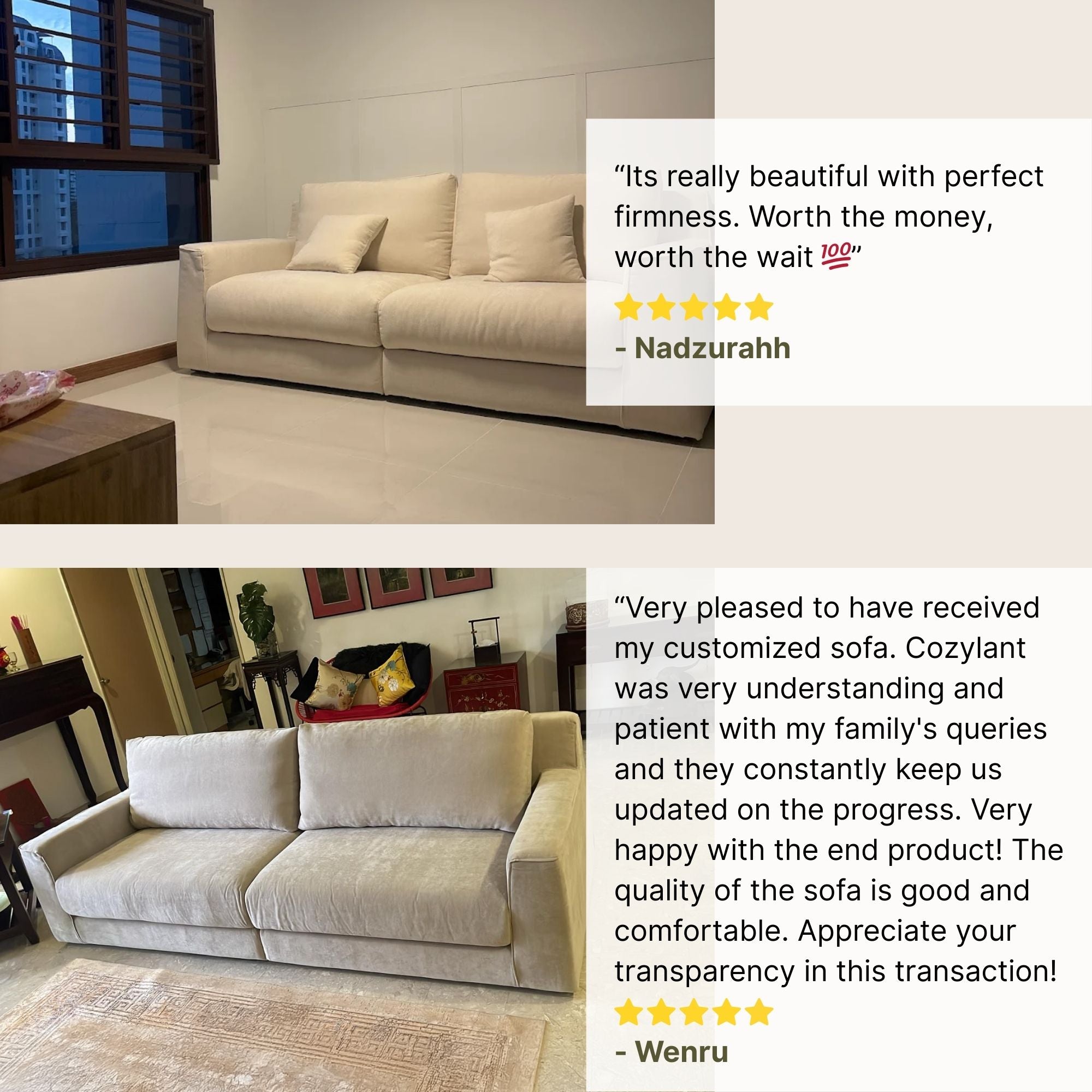 Good reviews for comfort fabric sofa