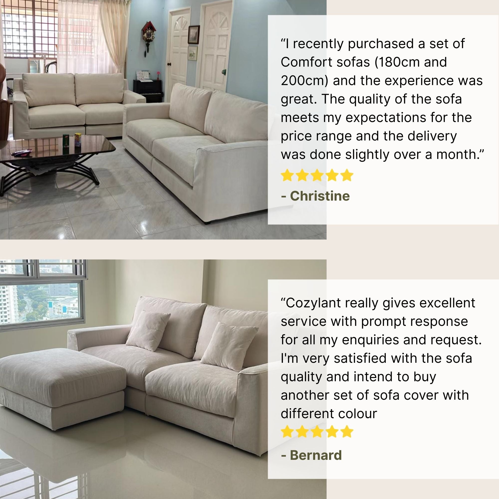 Good reviews for comfort fabric sofa