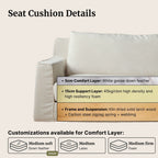 Seat cushion with detailed layers and customization options on a light background
