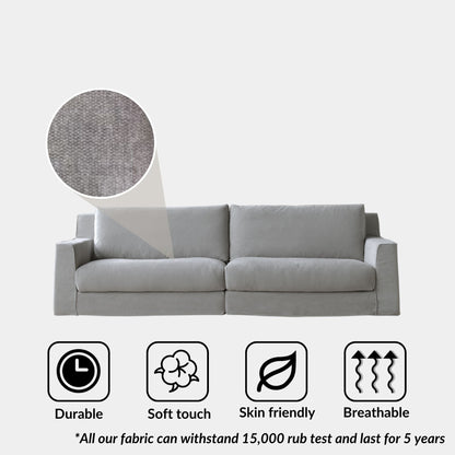 Comfort grey fabric sofa