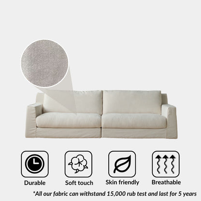 Comfort white fabric sofa