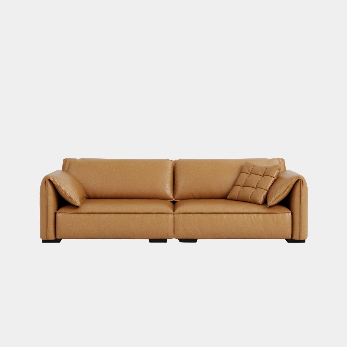 comfy full leather sofa brown