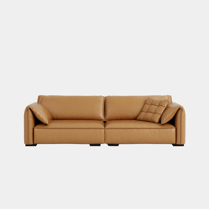 comfy full leather sofa brown