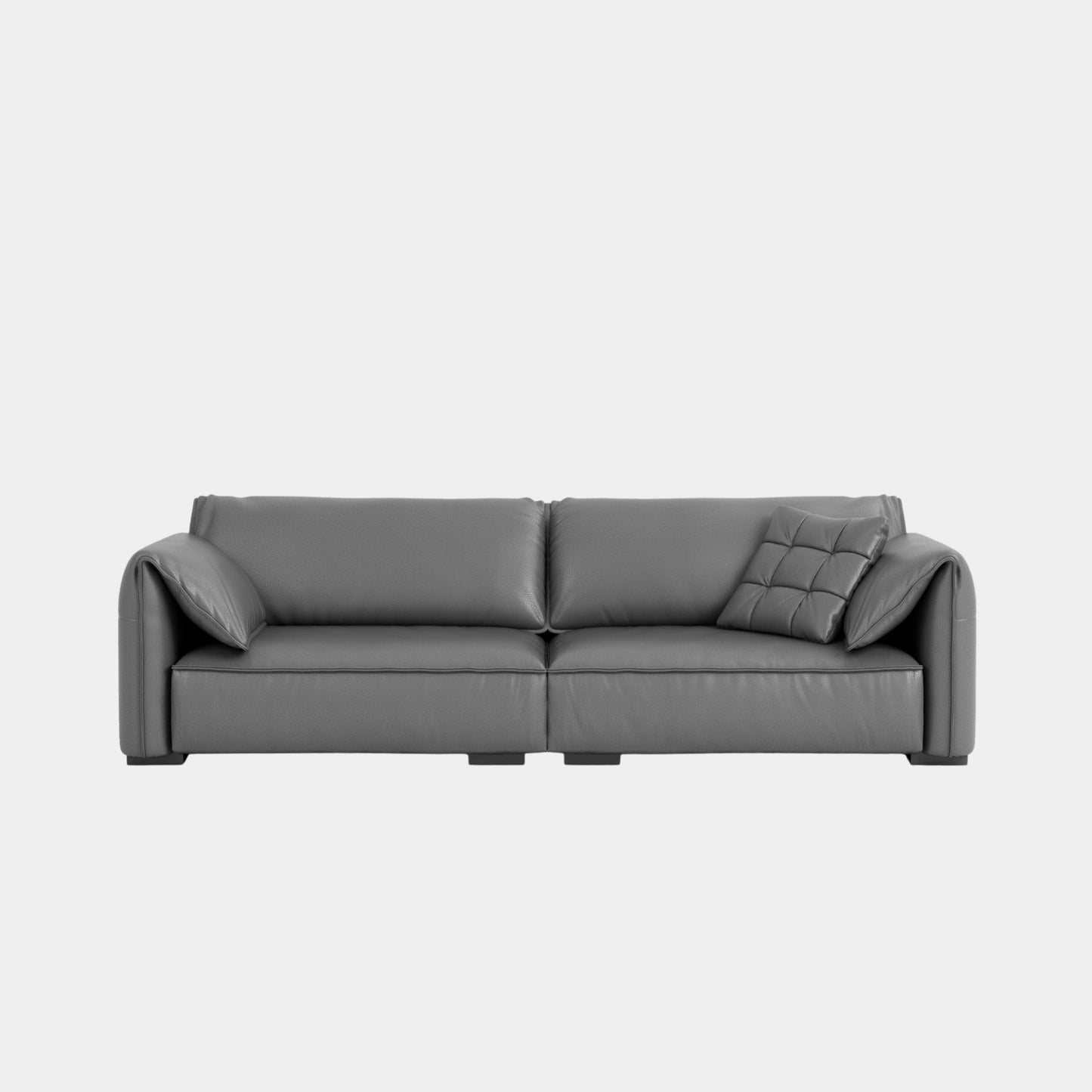 comfy full leather sofa grey