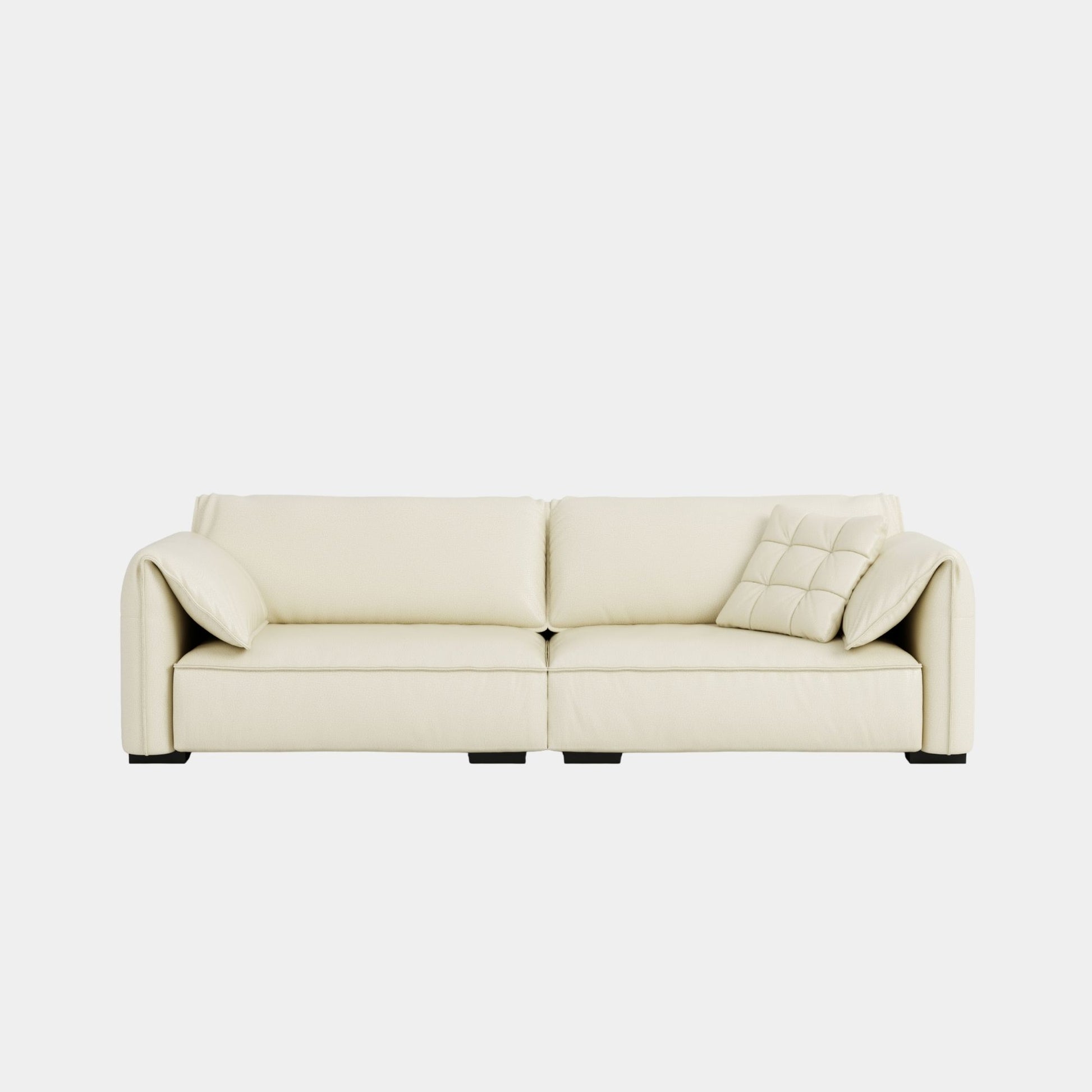 comfy full leather sofa white