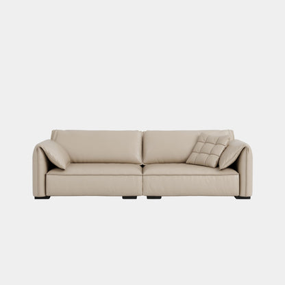 comfy half leather sofa beige