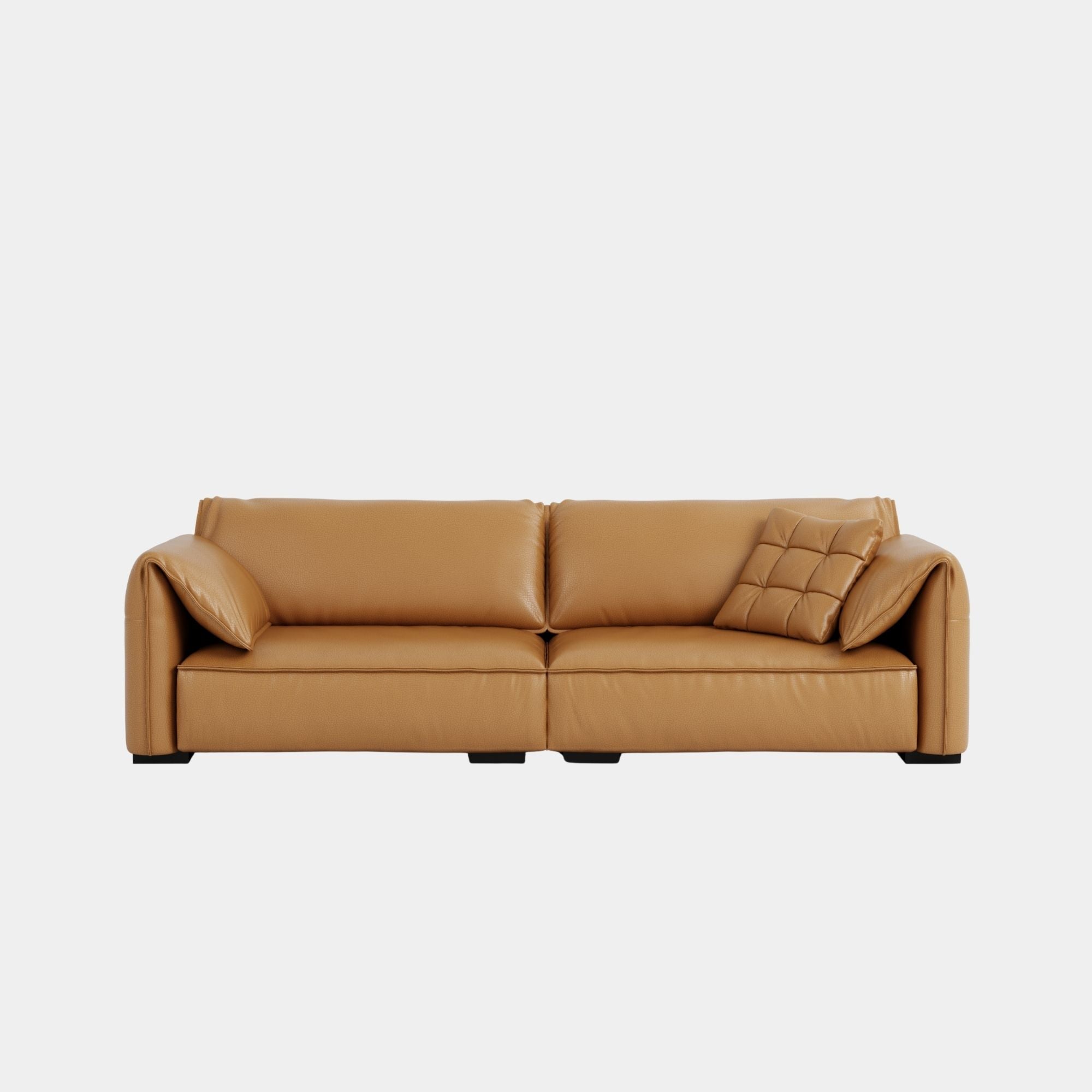 comfy half leather sofa brown